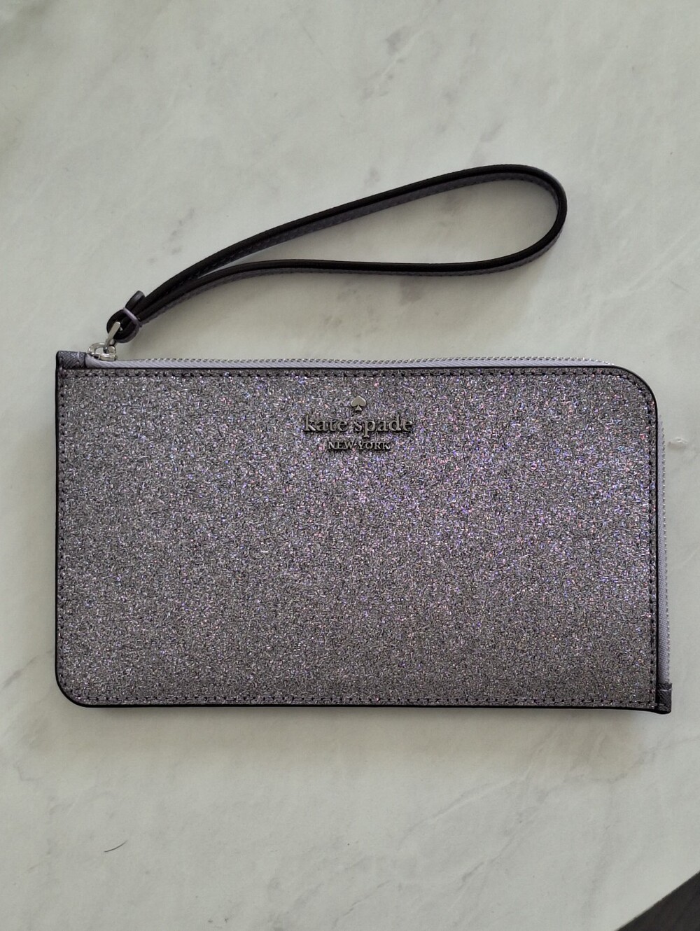 Kate Spade Lucy Glitter Medium L-Zip WristletColour NWOT